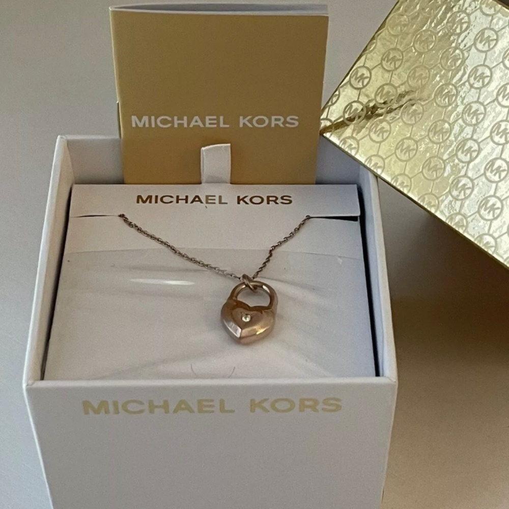 Michael Kors MKJX7445791 Brand New Rose Gold Necklace Stainless Steel